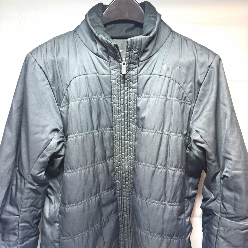 NIKE Men's Lightweight Jacket Black Insulated Quilted Full Zip Coat Size Large L